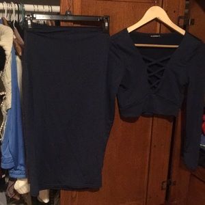 Navy Blue 2 piece club outfit